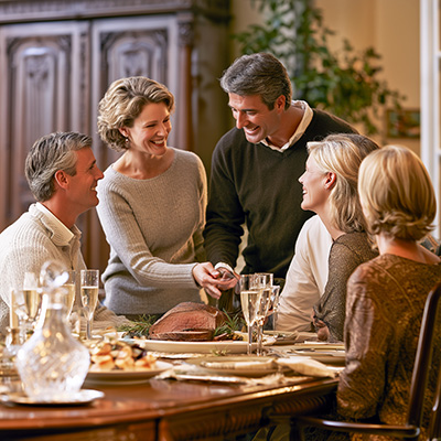 Celebration meal for family and friends